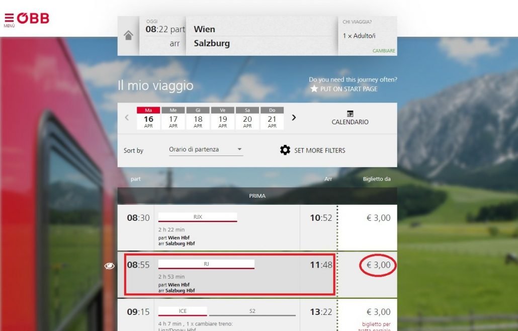 schermata dei risultati di ricerca